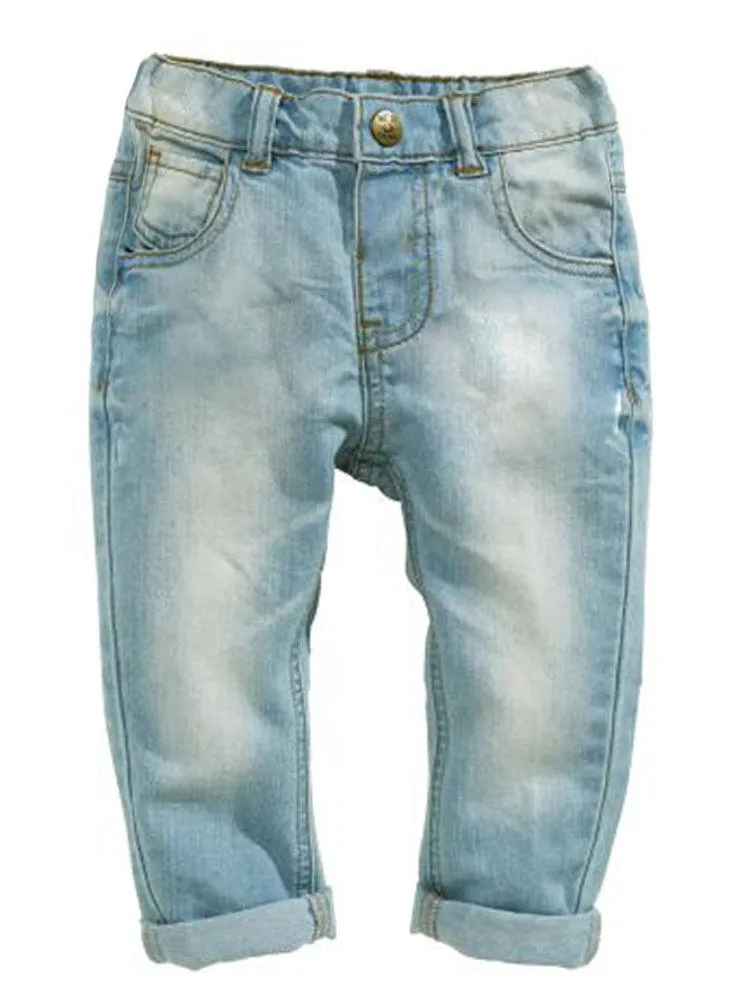 2-Piece Baby Boys Clothes Set Long Sleeve Gingham Shirt Top and Long Jeans Pants