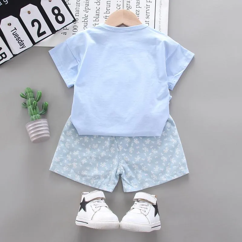 2-piece Strawberry Pattern T-shirt & Shorts for Toddler Girl