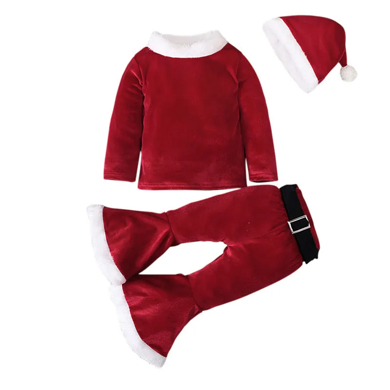 3 Piece Fall Winter Toddler Christmas Outfit Newborn Baby Girl Clothes Set
