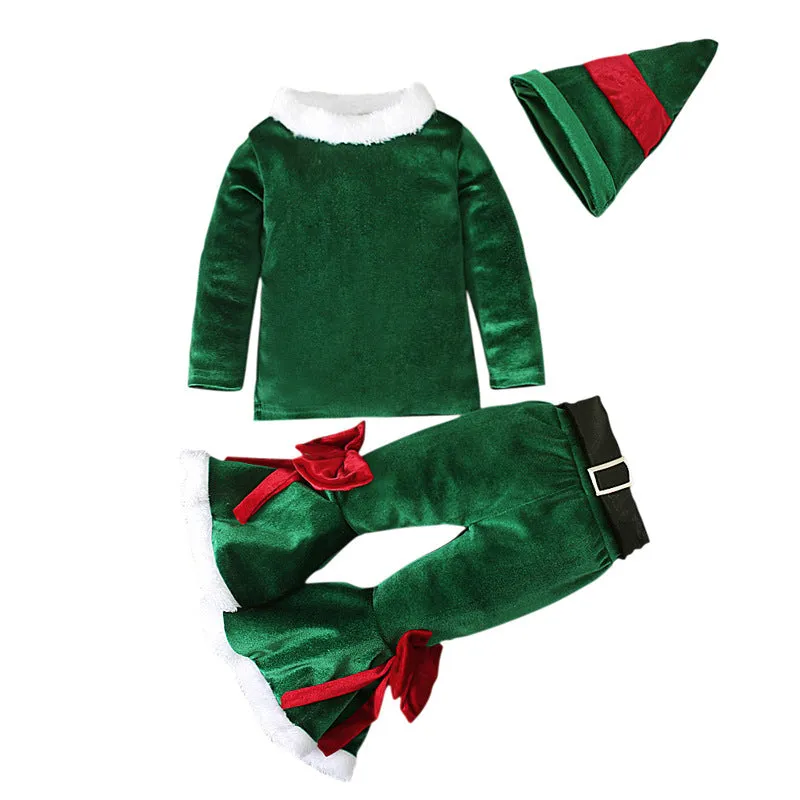 3 Piece Fall Winter Toddler Christmas Outfit Newborn Baby Girl Clothes Set