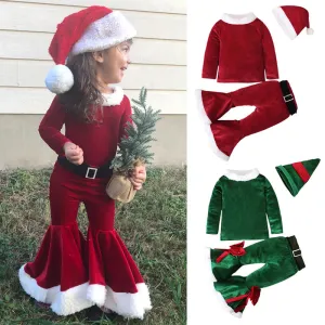 3 Piece Fall Winter Toddler Christmas Outfit Newborn Baby Girl Clothes Set