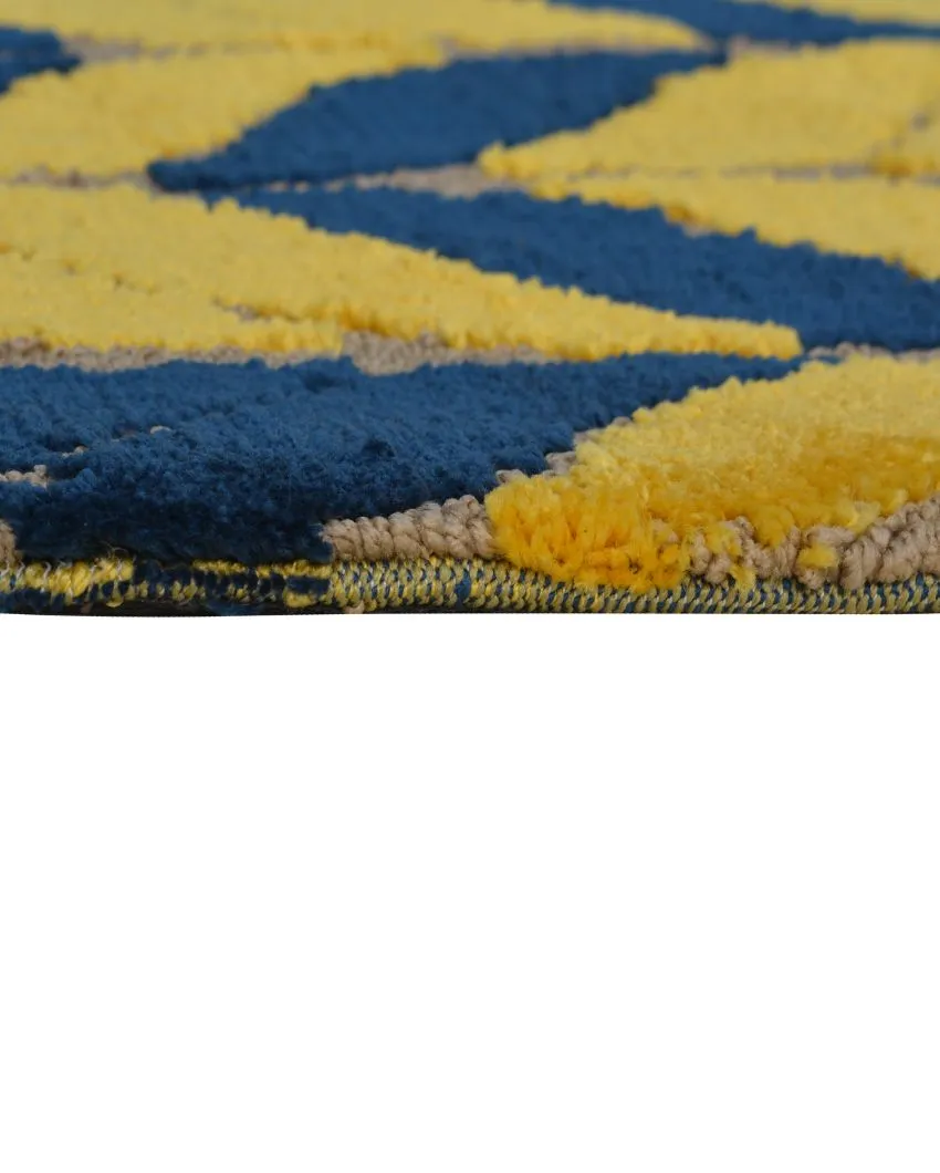 Abstract Elegant Yellow Polyester Carpet