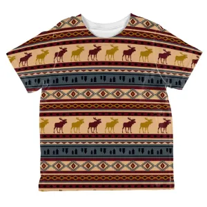 Autumn Moose Adirondack Pattern All Over Toddler T Shirt