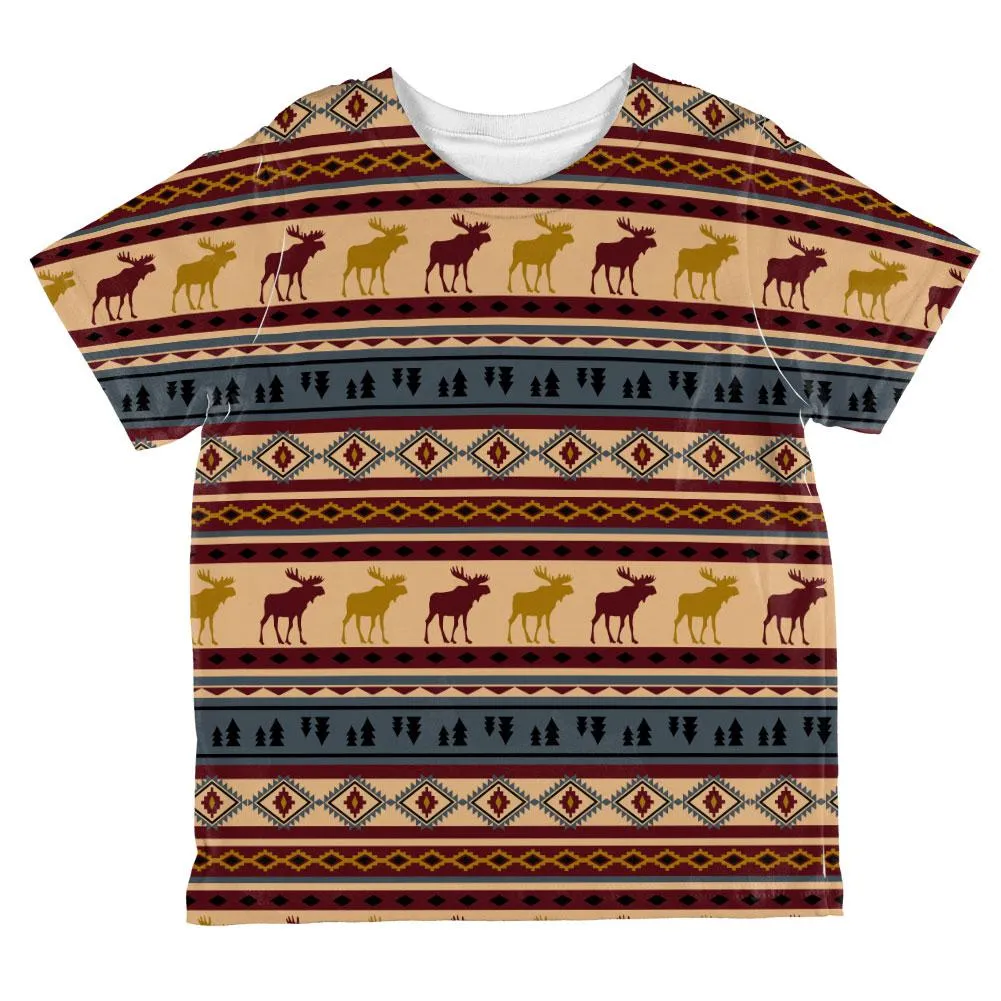 Autumn Moose Adirondack Pattern All Over Toddler T Shirt