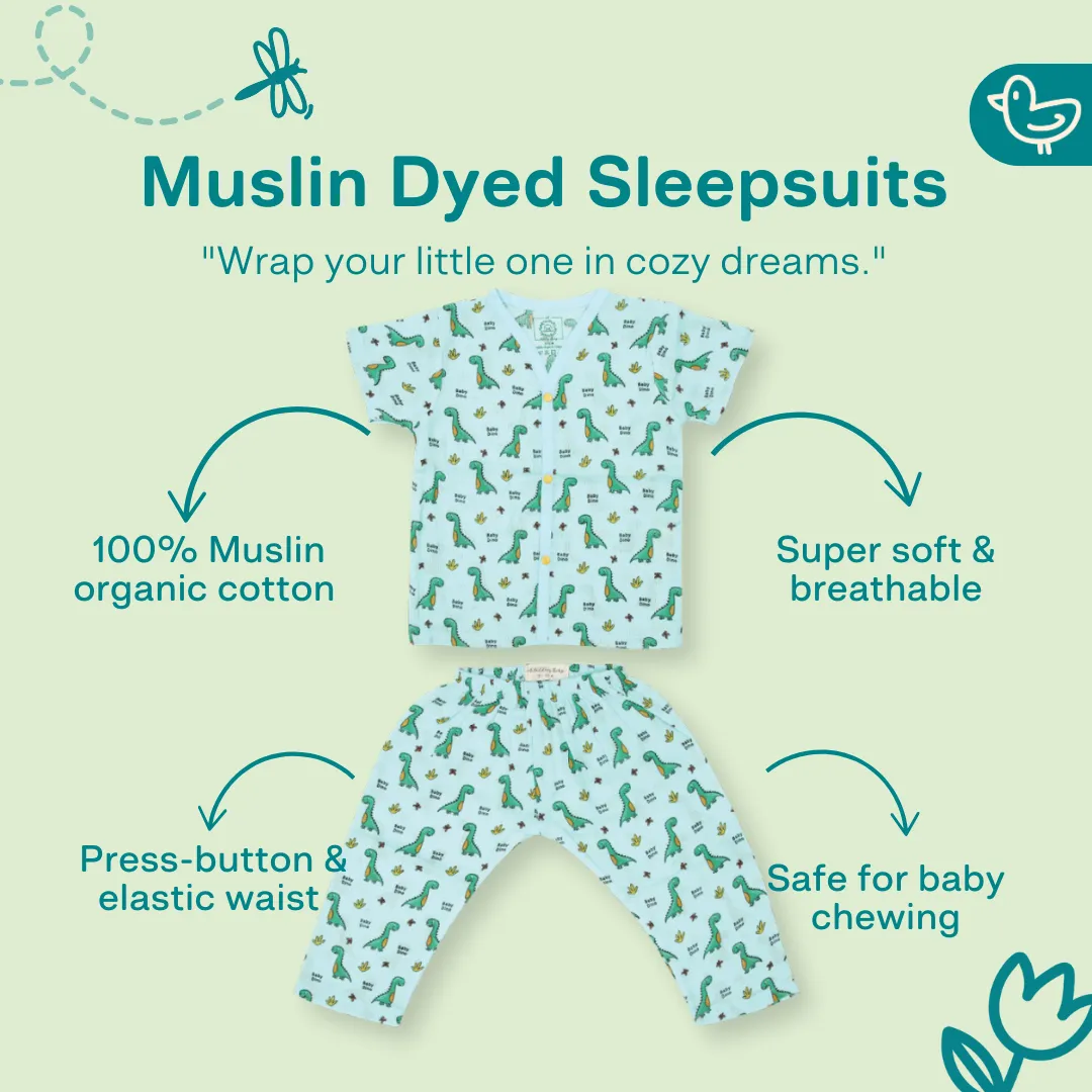 Baby dino - Muslin Sleep Suit for babies and kids (Unisex)