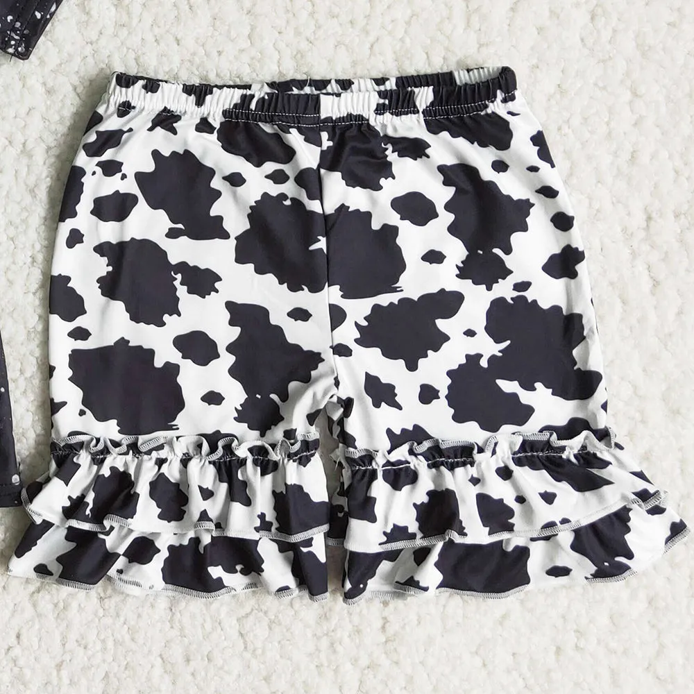 Baby Girls Clothing Outfits Cow Printed Cute Toddler Girl Summer Clothes Set C16-7