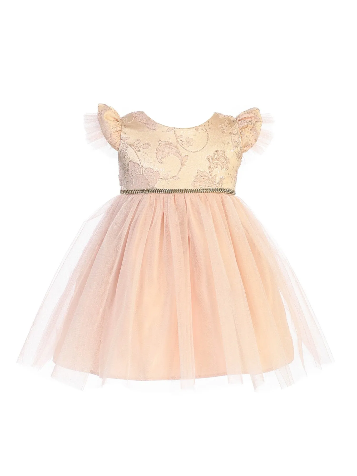 Baby Girls Multi Color Jacquard Crystal Tulle Easter Dress 6-24M