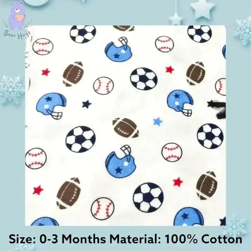 Ball Print Sleeping Suit / Romper (3 pcs)