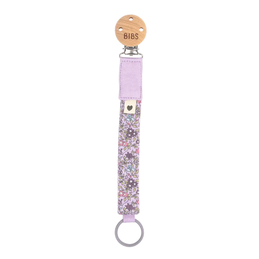 BIBS x LIBERTY Pacifier Clip, Chamomile Lawn Violet Sky