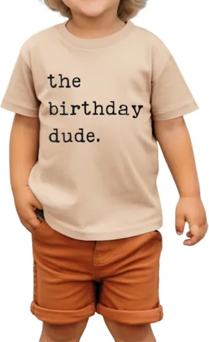Birthday Boy Shirt Birthday Dude Tshirt 2nd 3rd 4th 5th 6th Toddler Boys B-Day Party Tee Tops