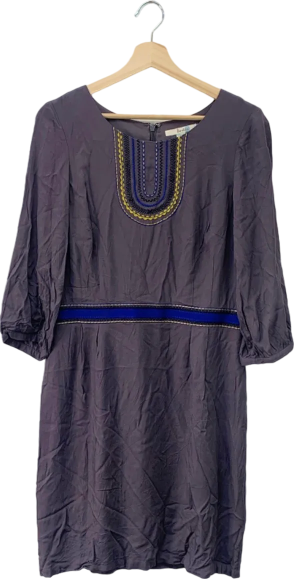 Boden Purple Embroidered Dress UK 14