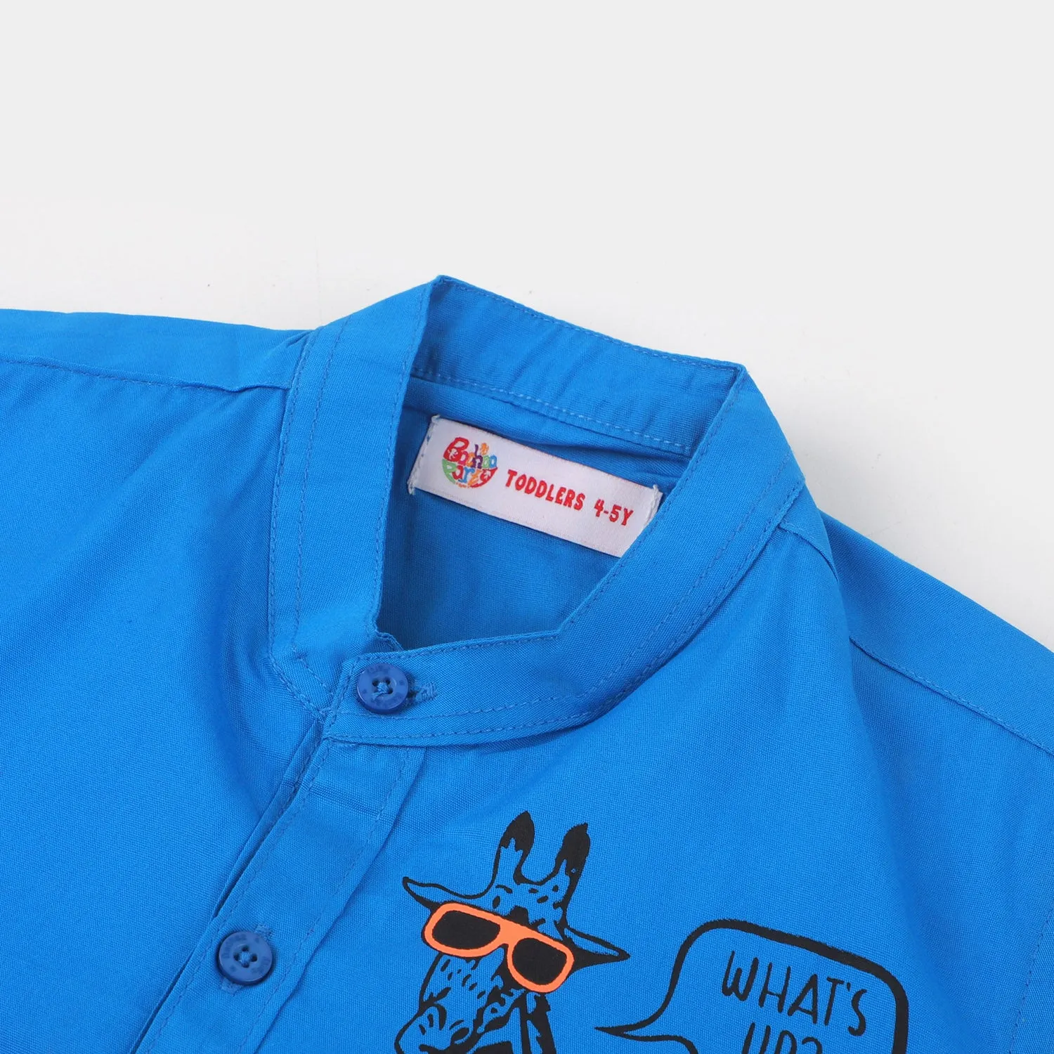 Boys Cotton Casual Shirt What's Up | Royal Blue