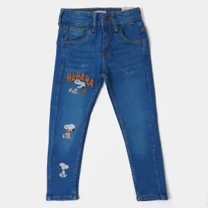 Boys Pant Denim Character- Mid Blue