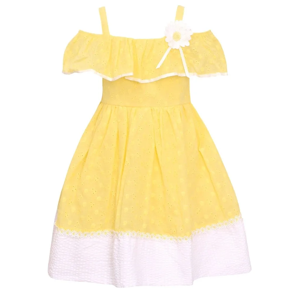 Bright Yellow & White Sundress  | Bonnie Jean