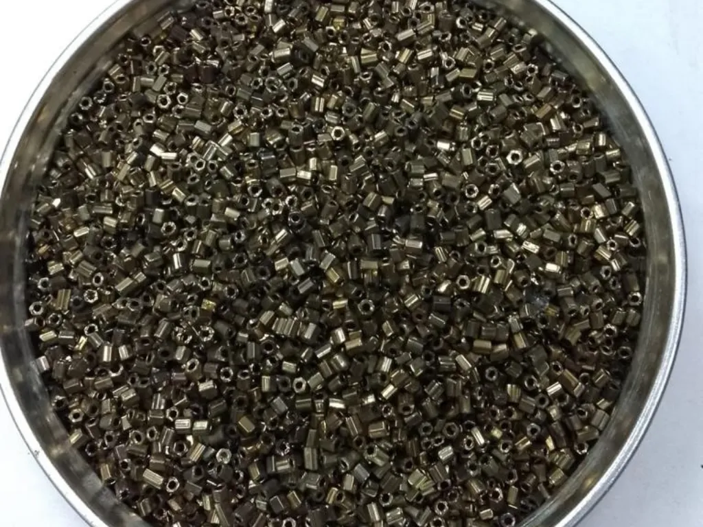 Brown Metallic 2 Cut Glass Seed Beads- 2 mm