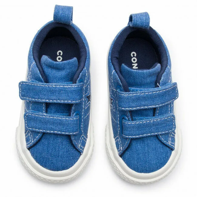 Converse One Star 2V Ox 764172C Baby Toddler Totally Blue/Egret Shoes FB238