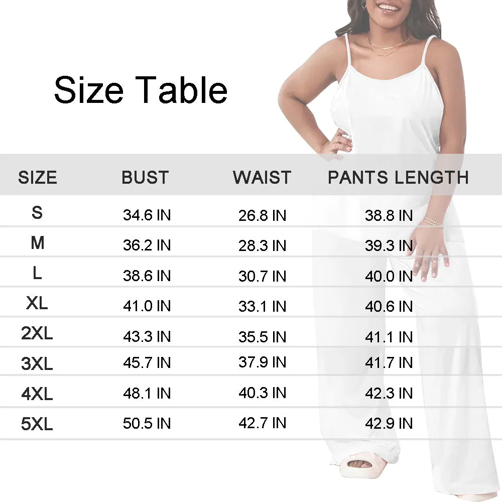 Custom Face Cute Pet Sleepwear Personalized Women's Cami Top & Long Pants Pocket Pajama Sets