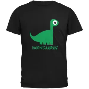 Daddysaurus Father and Child Black Adult T-Shirt