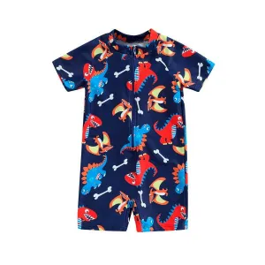 Dino Zipper Toddler Swimsuit