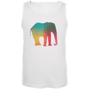 Elephant Geometric White Adult Tank Top