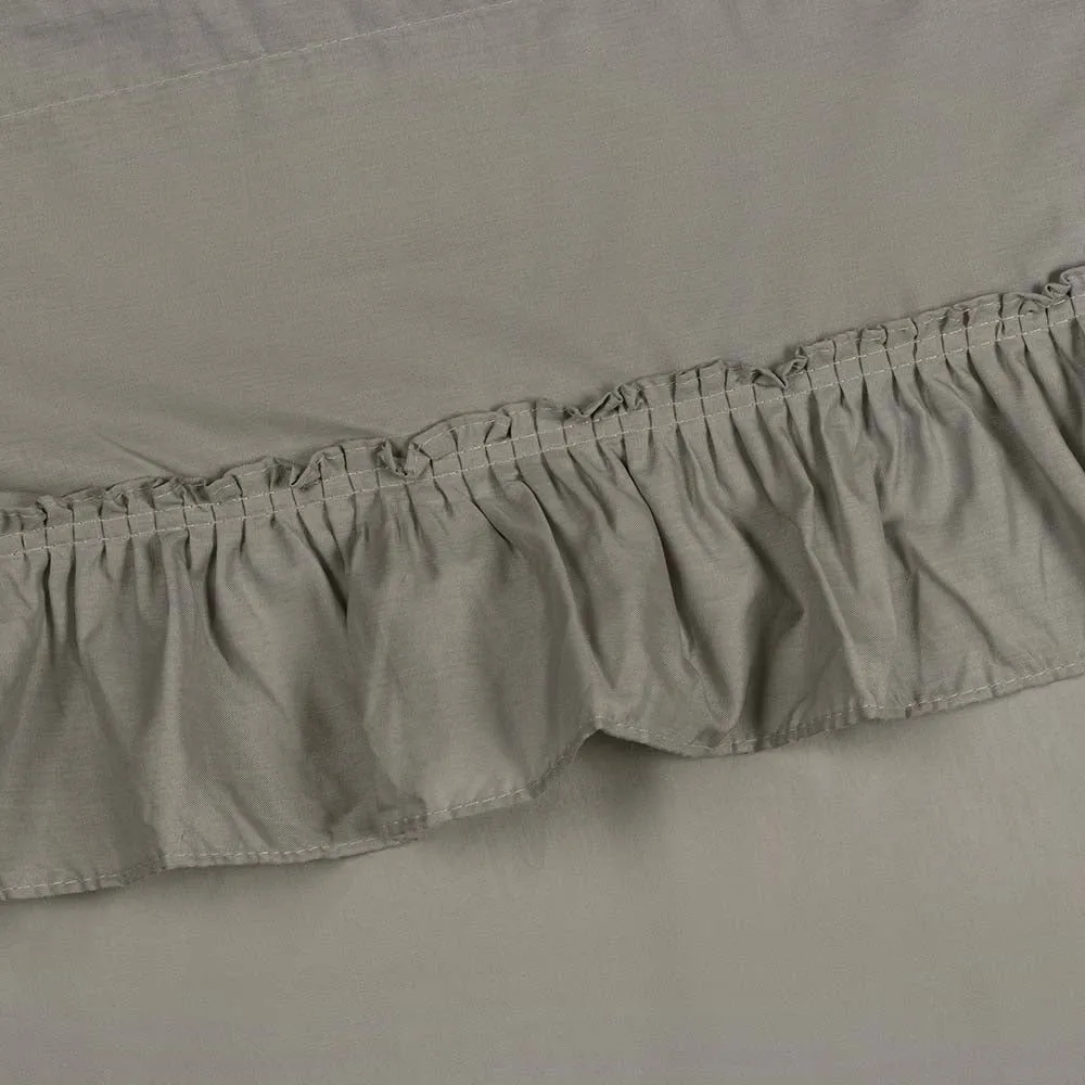 Ellis Stacey 1.5" Rod Pocket High Quality Fabric Solid Color Window Ruffled Filler Valance 54"x13" Grey