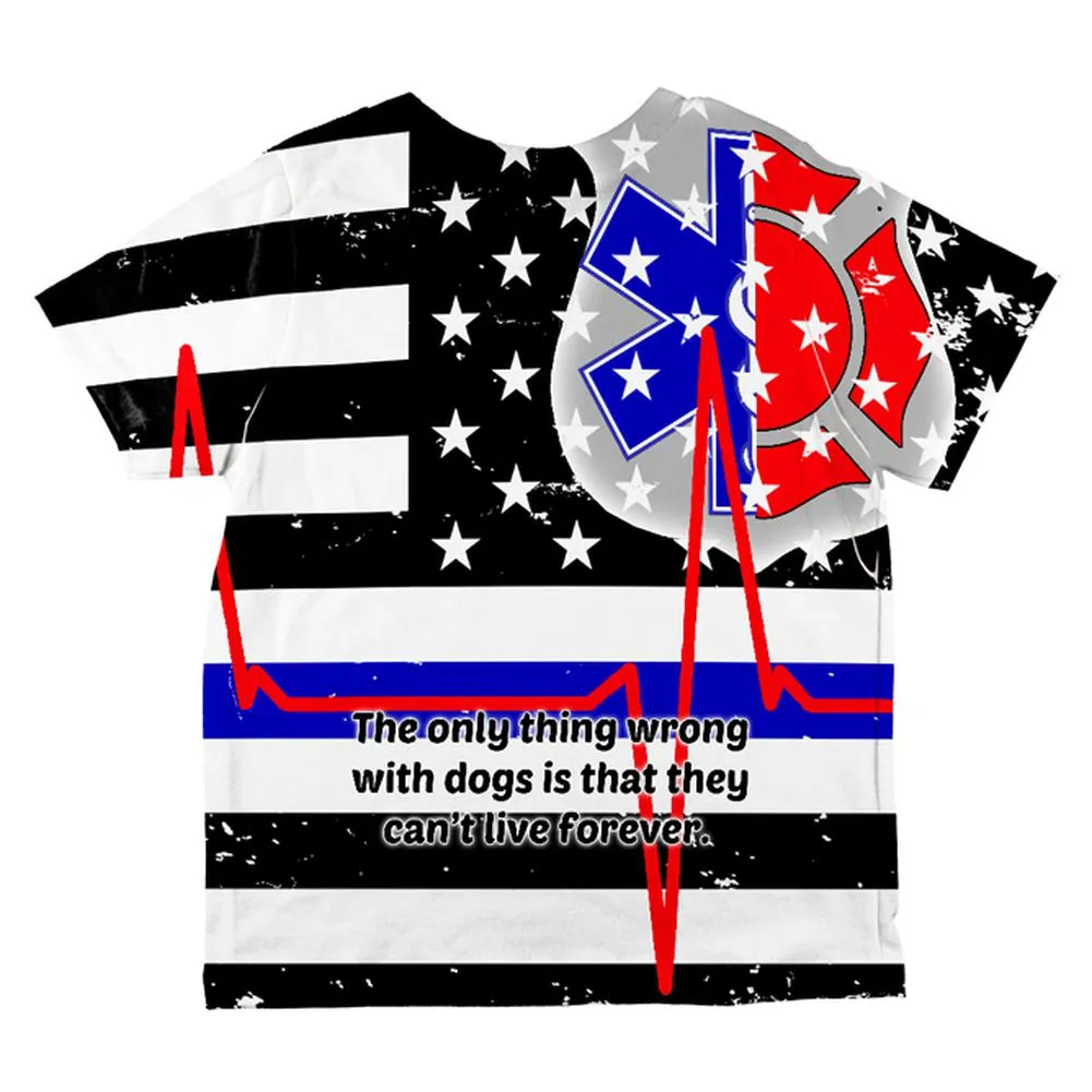 Firefighter EMT Dalmatian Live Forever Thin Red Line Flag All Over Toddler T Shirt