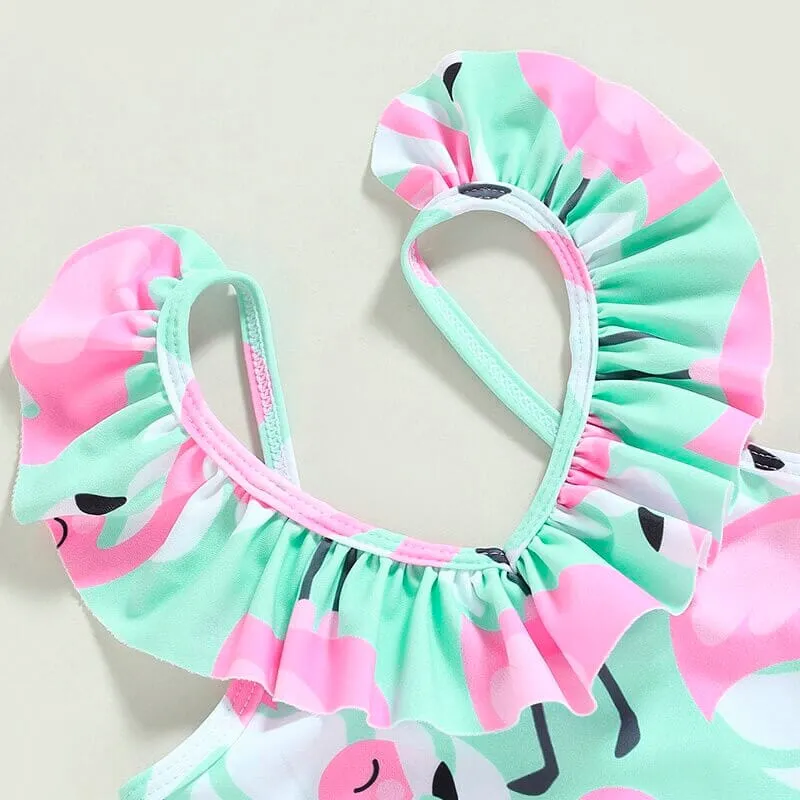 Flamingo Backless Toddler Swimsuit