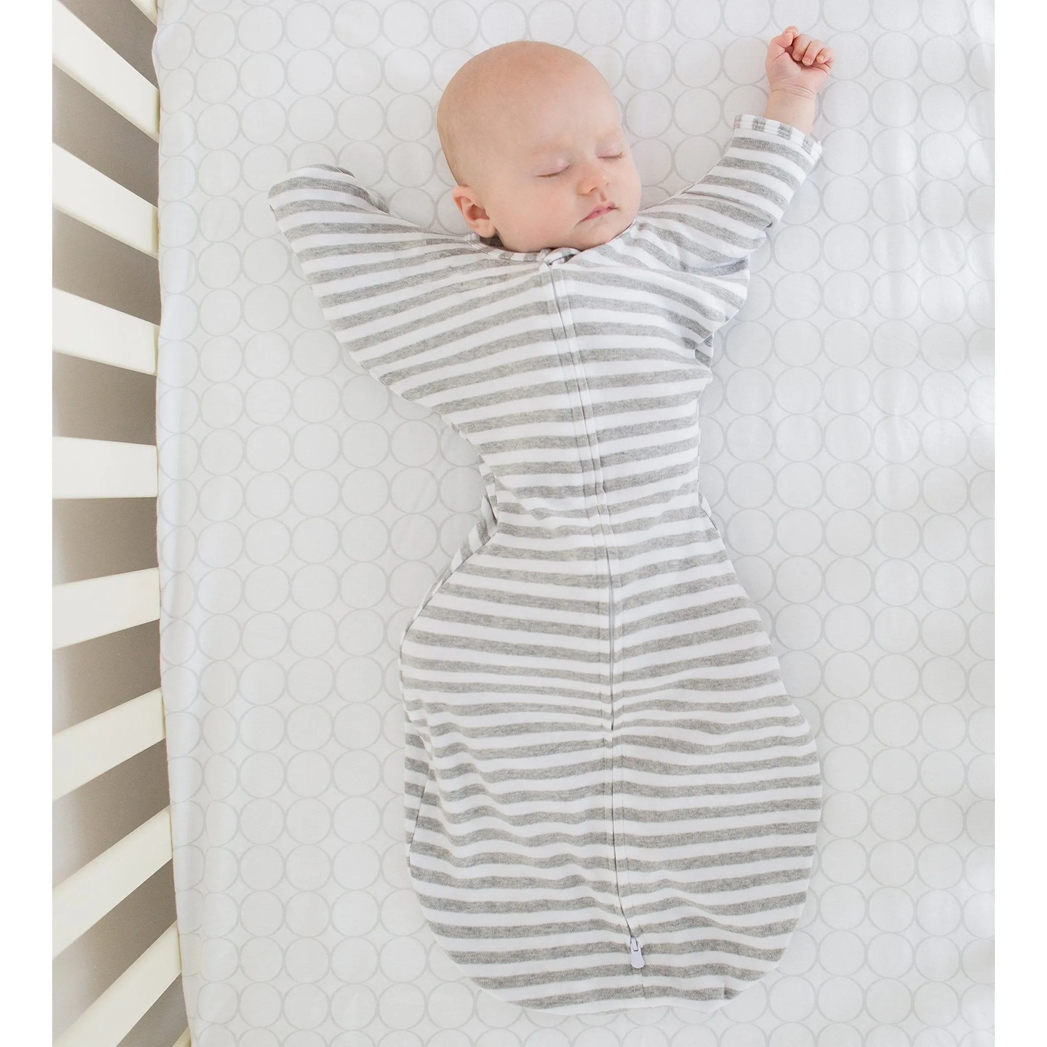Flannel Fitted Crib Sheet - Brown Mod Circles, Pastel Blue