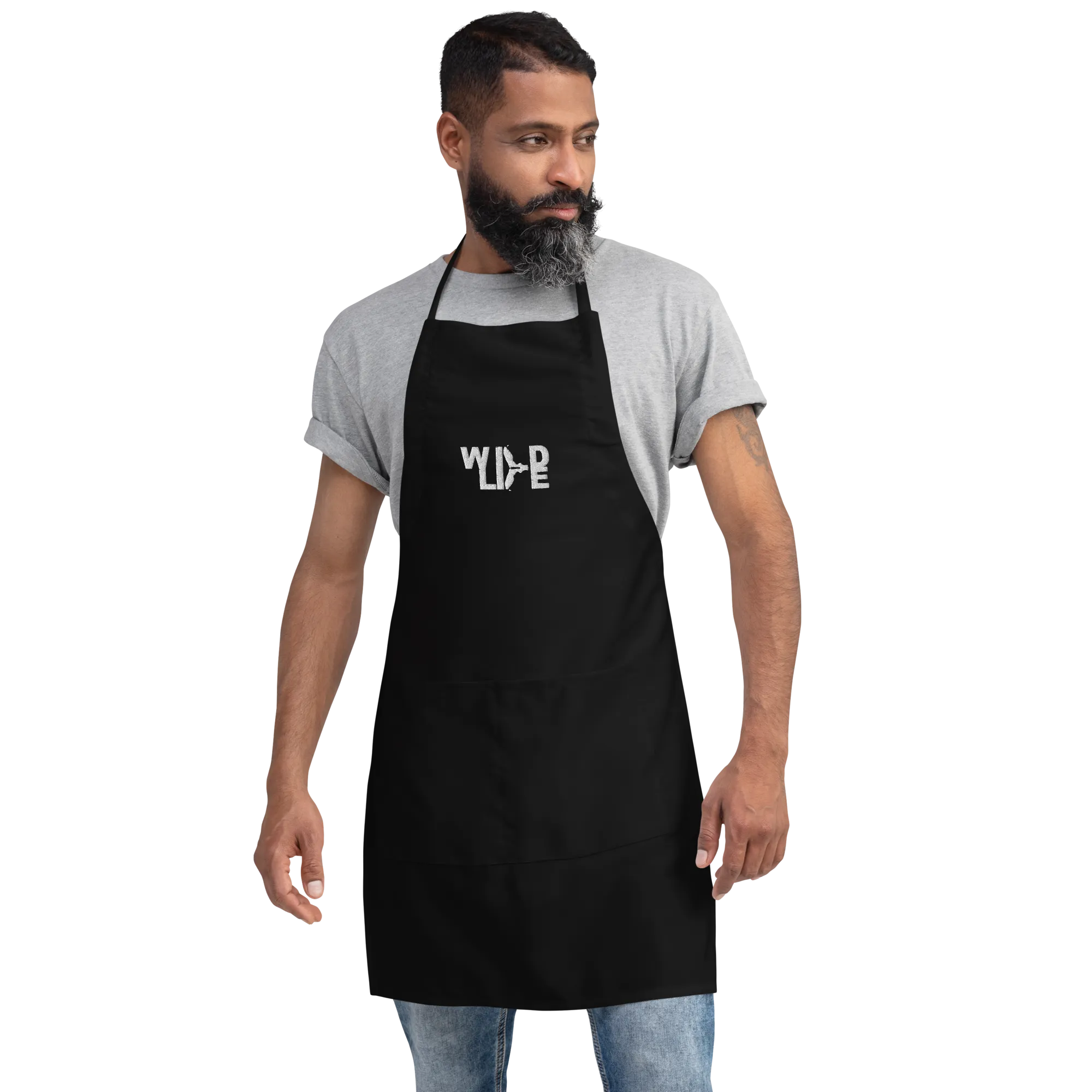 Florida Wildlife Logo in White Embroidered Apron by Crystalyn