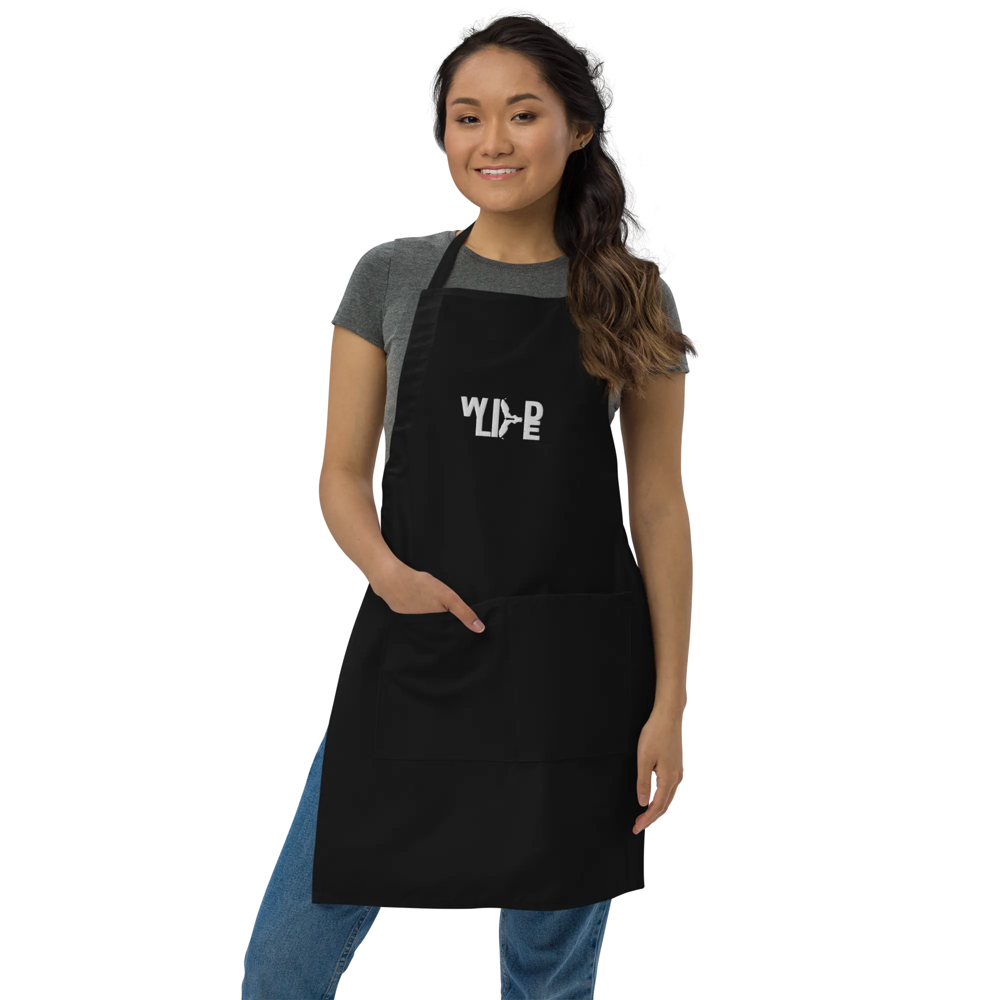 Florida Wildlife Logo in White Embroidered Apron by Crystalyn
