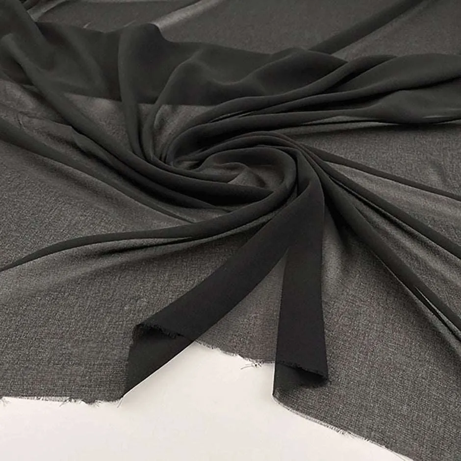 Flowing and falling transparent polyester voile
