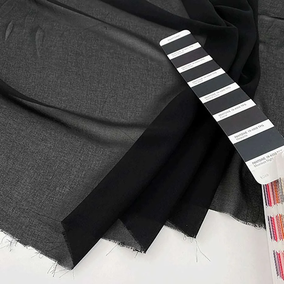 Flowing and falling transparent polyester voile
