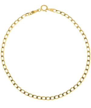 Gift Packaged 'Monifa' 9ct Yellow Gold Flat Curb Chain Bracelet