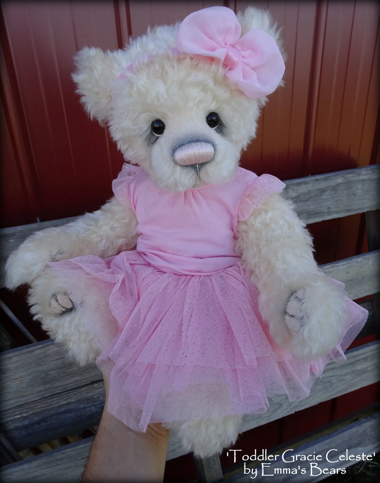 Gracie Celeste - 17in MOHAIR Artist toddler style Bear by Emmas Bears - OOAK