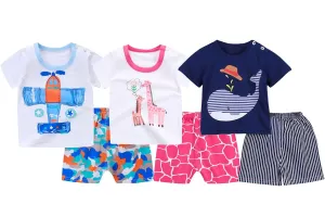 Gypsy the Giraffe, Aye Aye Captain and Little Blue Whale Baby and Toddler Shorts Set of 3