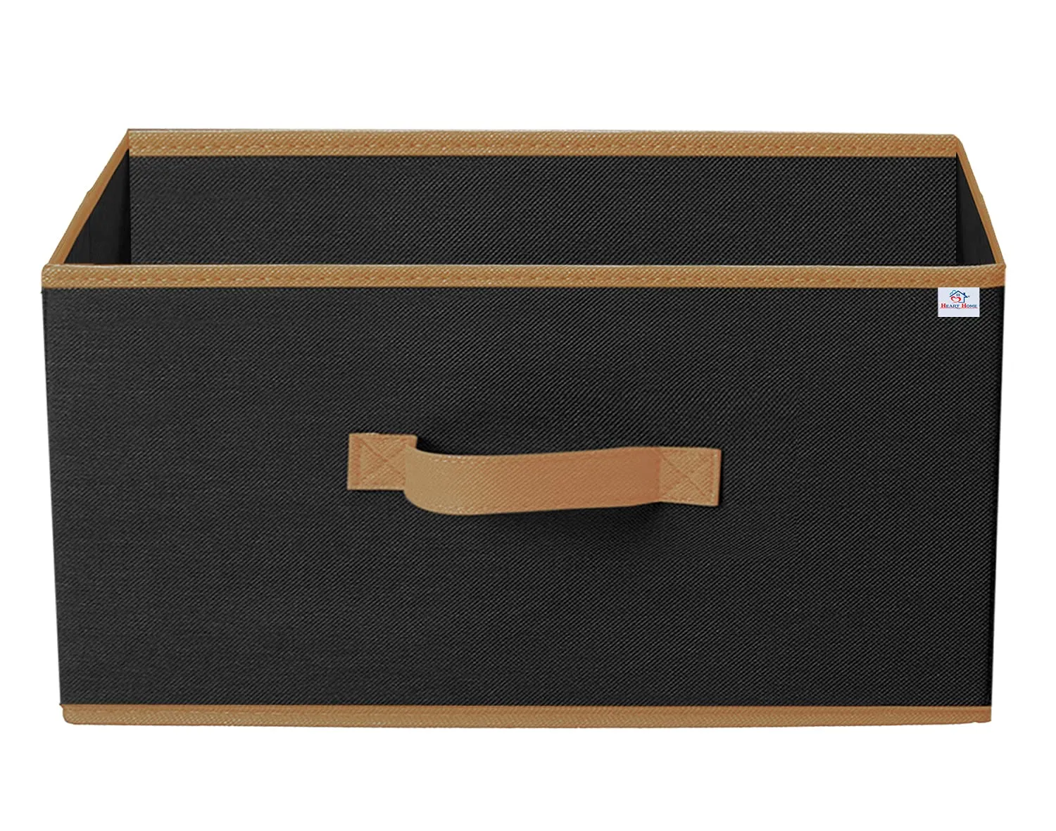 Heart Home Multipurposes Rectangular Flodable Storage Box, Drawer Storage and Cloth Organizer, Pack of 2 (Black)-HS40HEARTH23914
