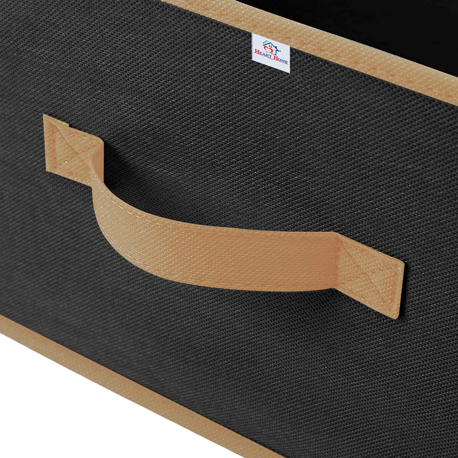 Heart Home Multipurposes Rectangular Flodable Storage Box, Drawer Storage and Cloth Organizer, Pack of 2 (Black)-HS40HEARTH23914