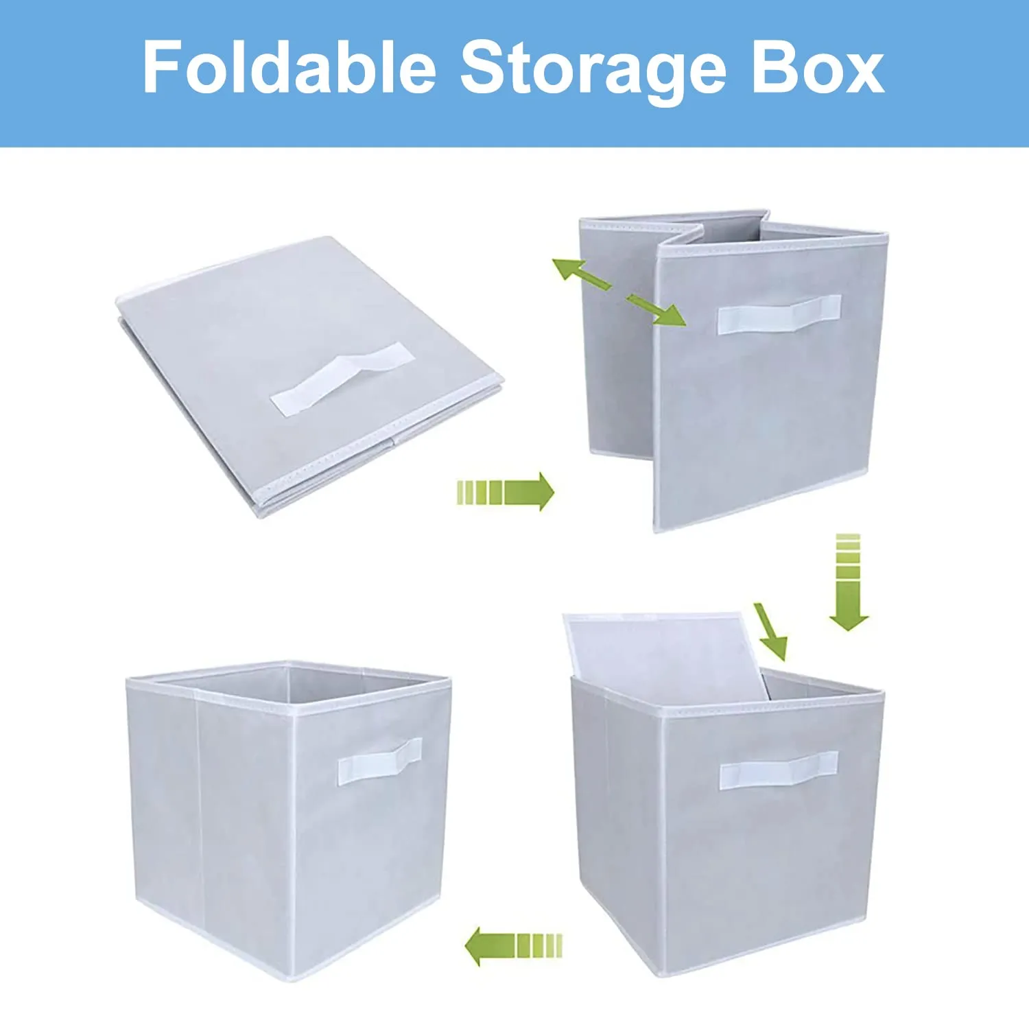 Heart Home Non-Woven Mickey Print Flodable Storage Box/Wardrobe Organizer For Home Decor (Grey) 54HH4238.