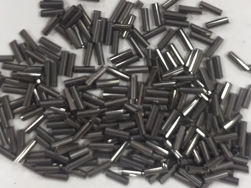 Hematite Gray Opaque Pipe Seed Beads (Wholesale)