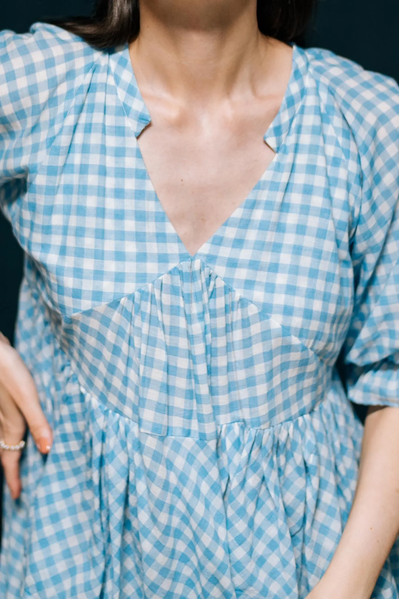 Hemnalini - Blue Gingham Summer Dress