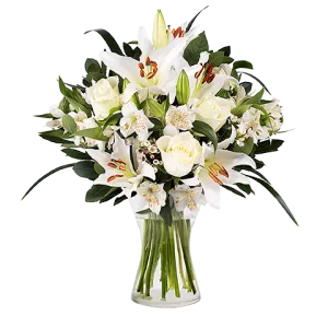 Innocent Love with Lilies and Roses