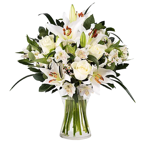 Innocent Love with Lilies and Roses