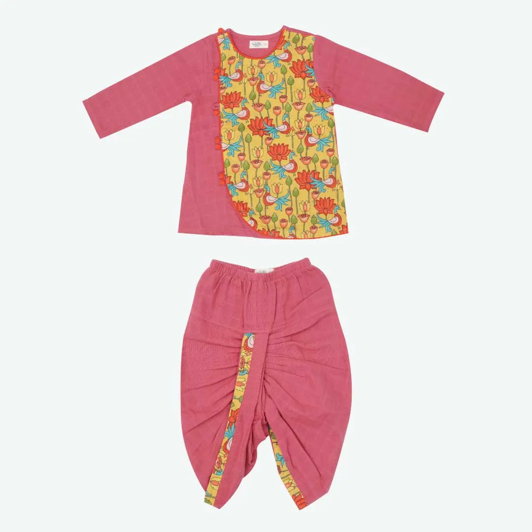 Kushi - Full Sleeve Button Type Kurta and Dhoti for kids
