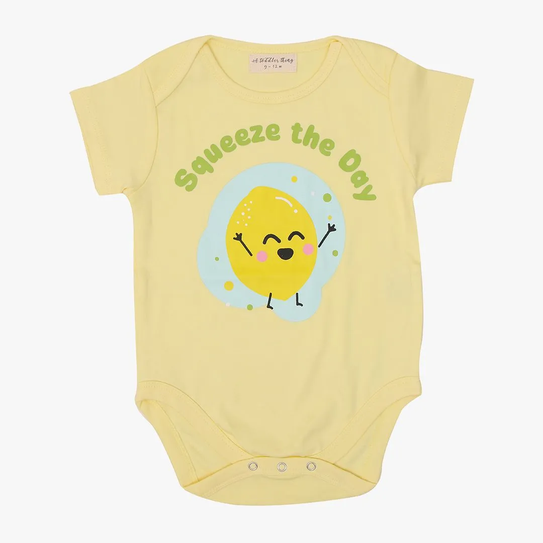 Lemon Yellow - Cotton Romper for Babies