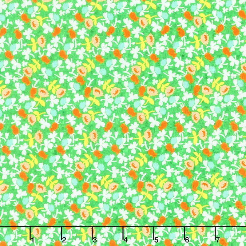 Lucky Rabbit - Calico Green Yardage