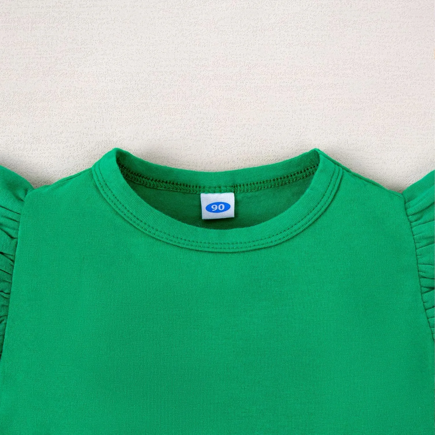 LYSMuch 2-5T Toddler Girls Ruffle Sleeve T Shirt Puff Short Sleeve Basic Tank Top Blouse Plain Solid Kids Casual Clothes