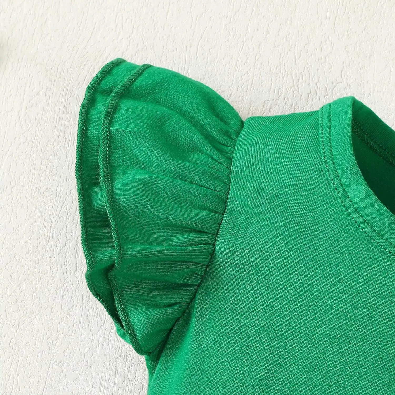 LYSMuch 2-5T Toddler Girls Ruffle Sleeve T Shirt Puff Short Sleeve Basic Tank Top Blouse Plain Solid Kids Casual Clothes