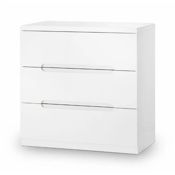 Manhattan Chest of Drawers with 3 Drawers 80cm White