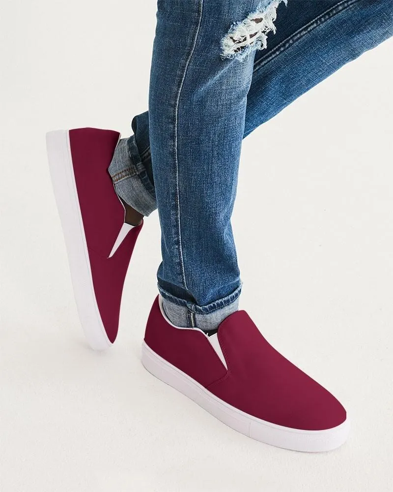 Medium Dark Pink Slip-On Canvas Sneakers | Men's | Medium Dark Pure Pink | C0M100Y50K60
