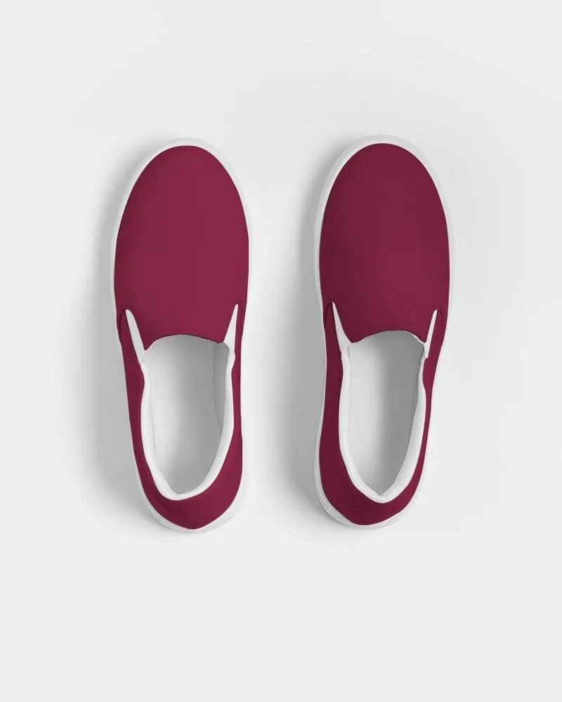 Medium Dark Pink Slip-On Canvas Sneakers | Men's | Medium Dark Pure Pink | C0M100Y50K60